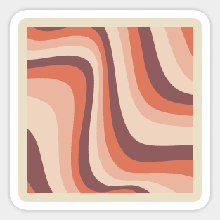 Orange Rainbow Waves Sticker